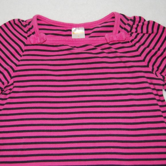Gymboree Girls Size 5, Pink Black Striped Cotton Dress - Picture 3 of 3